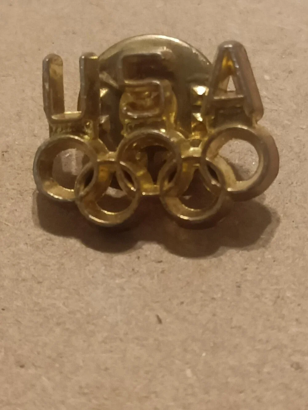Gold USA Olympic Rings Lapel Pin